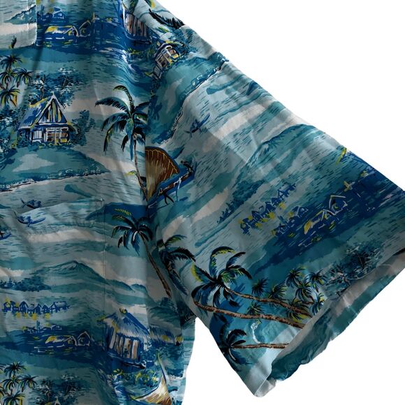 Kalaheo Men's Hawaiian Shirt Size XL Graphic Made in USA 100% Rayon Camp - Picture 6 of 9
